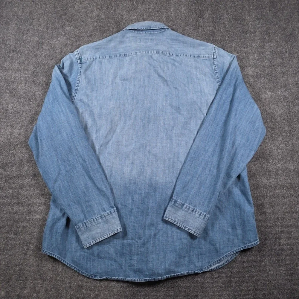 Banana Republic Slim Fit Denim Shirt Mens XL Blue Long Sleeve Button Down